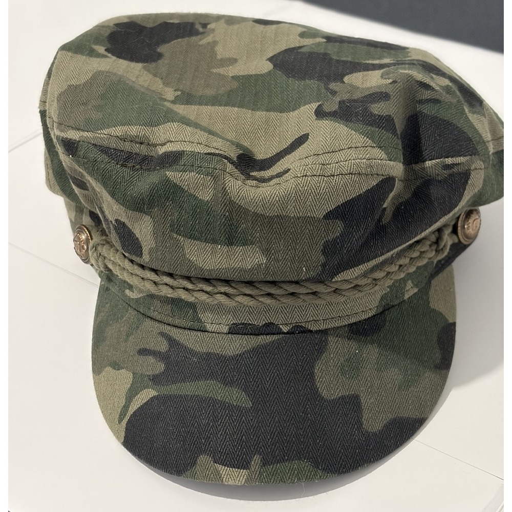 Cammo Fisherman's Cap 100% Cotton Herringbone By The Hatter Women's One Size